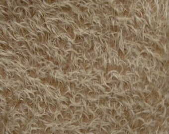 9 x 22 Antique Gold Mohair Fabric Square  Ultra Sparse  cheswickcompany