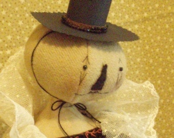 PDF DOWNLOAD DIY Primitive Folk Art Isabella Boo Doll Halloween Pattern by cheswickcompany