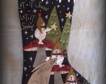 DIY KIT - Let it Snow Christmas Stocking by cheswickcompany