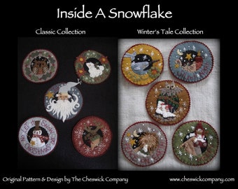 PDF DOWNLOAD DIY Pattern Packet - "Inside a Snowflake Ornaments" - for all 10 ornaments by cheswickcompany