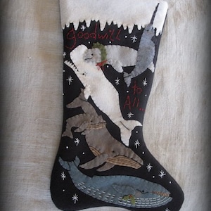 PDF DOWNLOAD DIY Goodwill to All Christmas Stocking Pattern by cheswickcompany