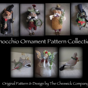 DIY PATTERN - "Pinocchio Ornaments" - all 7 ornaments by cheswickcompany