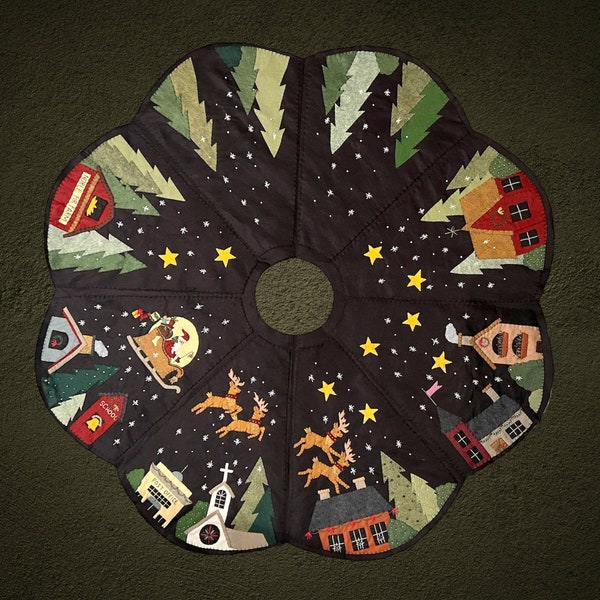 Applique Christmas Tree Skirt Pattern Etsy