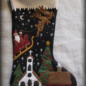 DIY KIT or PATTERN - Santa's Coming to Town Stocking by cheswickcompany