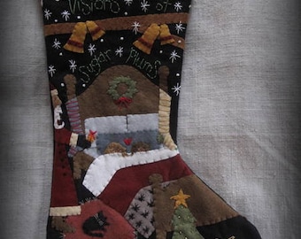 PDF DOWNLOAD DIY - Visions of Sugar Plums Stocking Pattern by cheswickcompany
