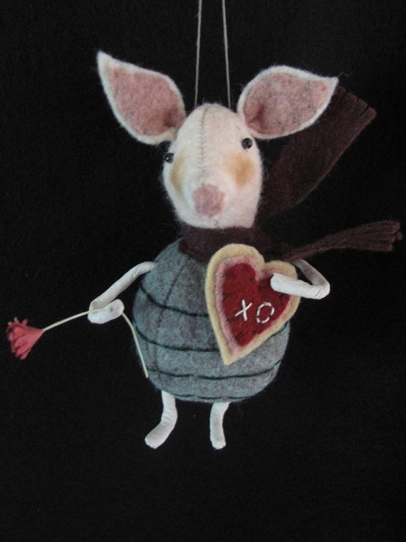 ヴィンテージ　We Forest Folk クリスマスストッキングを持つネズミ ビンテージ We Forest Folk クリスマスストッキングを持つネズミ