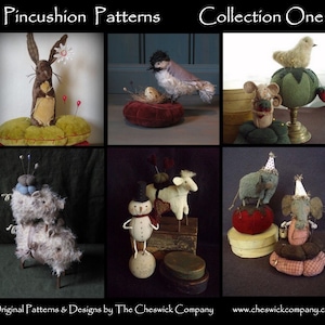 PDF DOWNLOAD DIY - "Pincushions Collection One" Pattern Packet for all 6 pincushions by cheswickcompany