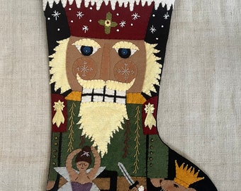 DIY KIT or PATTERN - The Nutcracker Stocking Christmas Stocking by cheswickcompany