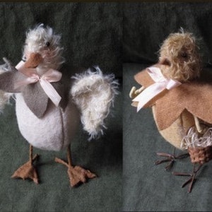 PDF DOWNLOAD DIY - Primitive Whimsy Folk Art Pattern - Duckling and Chick by cheswickcompany