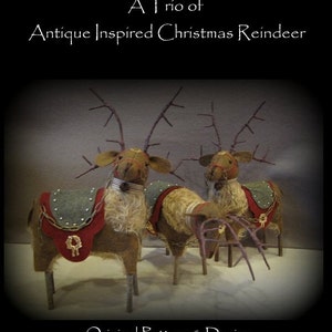 DIY KIT - Waiting for the Sleigh Trio of Reindeer by cheswickcompany