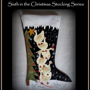 DIY KIT or PATTERN Joy to the World Christmas Stocking by cheswickcompany image 2