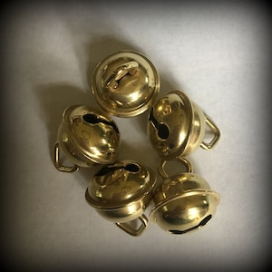 Five- 5/8" Old Fashioned Brass Bells by cheswickcompany