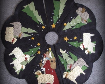 DIY PATTERN - 36" Light of the World Christmas Tree Skirt - by cheswickcompany