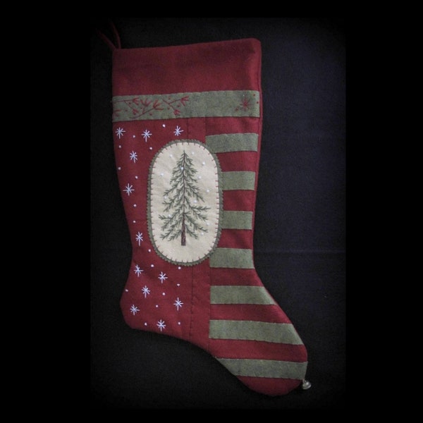 DIY KIT or PATTERN - Oh Christmas Tree Stocking - Christmas Past Stocking Collection by cheswickcompany