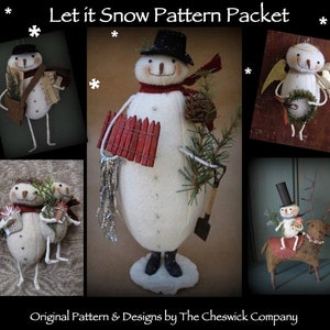 PDF Download DIY "Let it Snow Snowmen" Pattern Packet by cheswickcompany