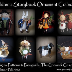 PDF DOWNLOAD DIY Pattern Packet - "Childrens Storybook Ornaments" - for all 8 ornaments by cheswickcompany