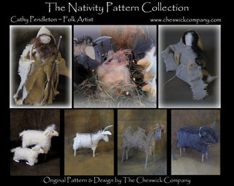 MAILABLE "Nativity" PATTERN PACKET for all 7 Pieces by cheswickcompany