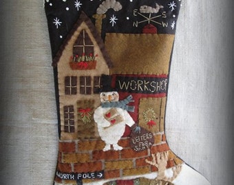 Made to Order** FINISHED PIECE Letters to Santa Christmas Stocking by cheswickcompany