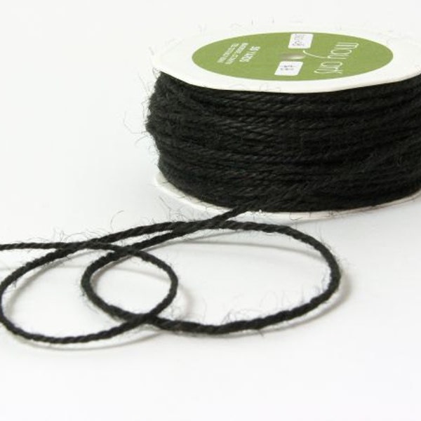 3 Yards BLACK Burlap TWINE  Ribbon Trim  cheswickcompany