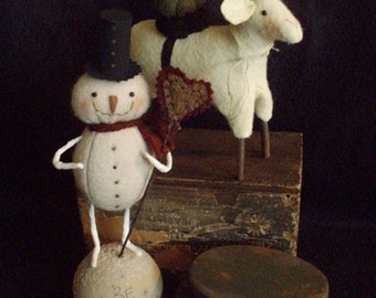 DIY PATTERN - From My Heart  Snowman and Sheep Pincushion by cheswickcompany