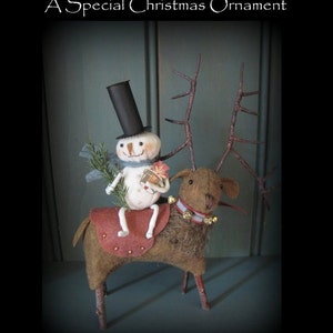PDF DOWNLOAD DIY Reindeer Ride Ornament Pattern by cheswickcompany image 1