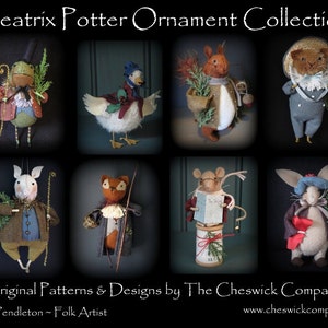 PDF DOWNLOAD DIY - &quot;Beatrix Potter Ornaments&quot; Pattern Pack für alle 8 Ornamente von cheswick company