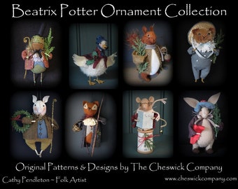 DIY KIT - "Beatrix Potter Ornaments" for all 8 ornaments by cheswickcompany