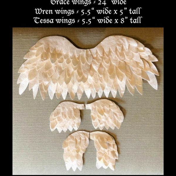 PDF DOWNLOAD DIY - Angel Wings Pattern - 3 different sizes by cheswickcompany