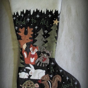 DIY KIT or PATTERN - To All A Good Night Christmas Stocking by cheswickcompany