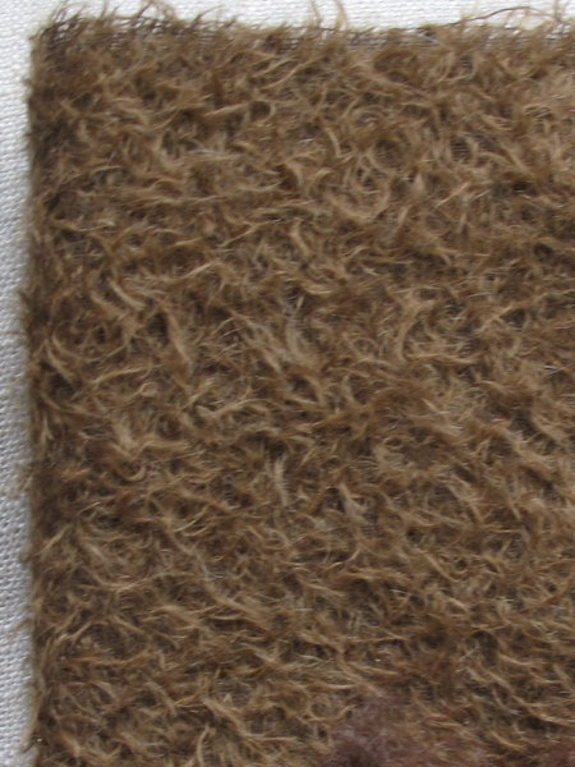 9 X 11 Antique Brown Mohair Fabric Square Ultra Sparse Etsy