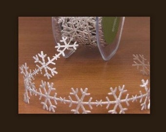 Snowflake Silver Ribbon Trim   cheswickcompany by the yard