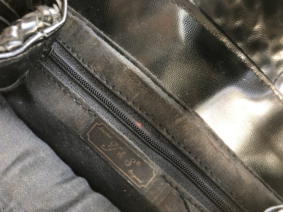 Black woven [faux] leather purse - image 7