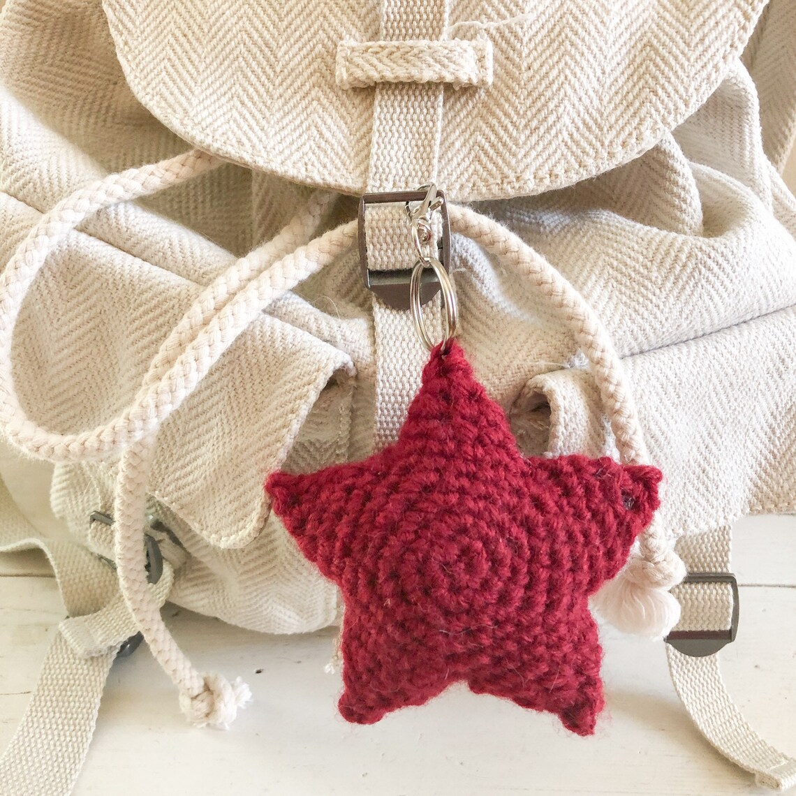 Plush star keychain crochet star red star Etsy