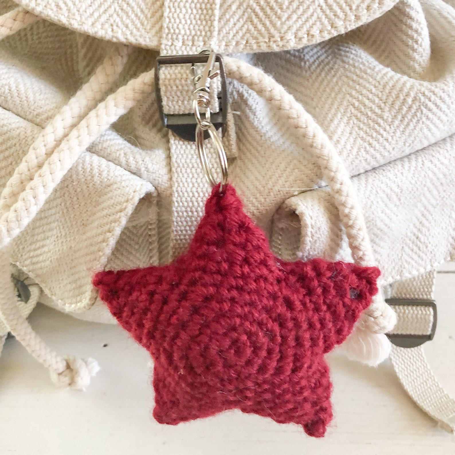 Plush star keychain crochet star red star Etsy
