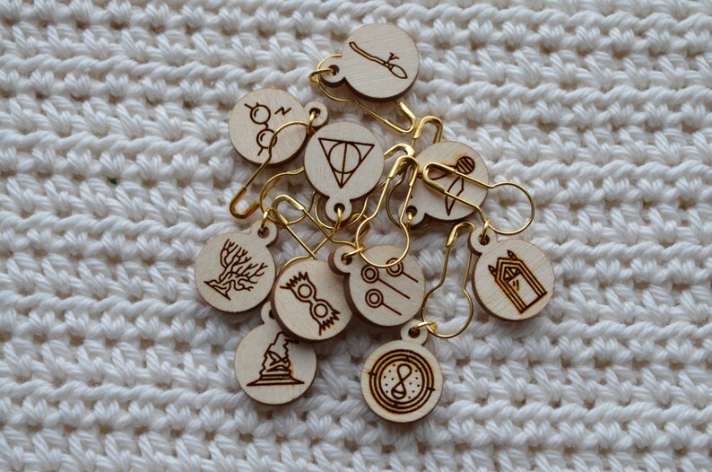 set of 10 knitting crochet wizarding stitch markers