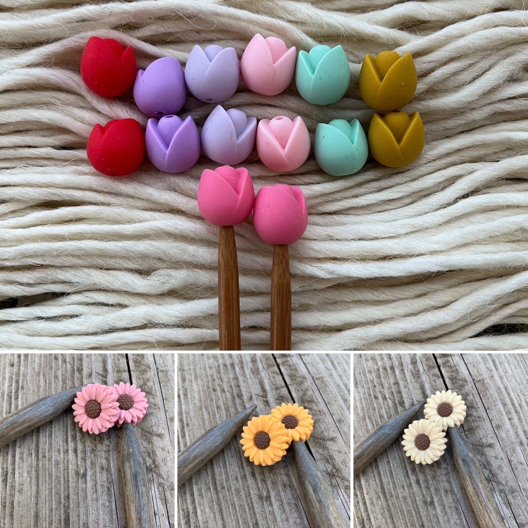 Knitting Needle Stoppers - Warm Colors - Beader Caps - Beader Tips - B –  Tesla Baby