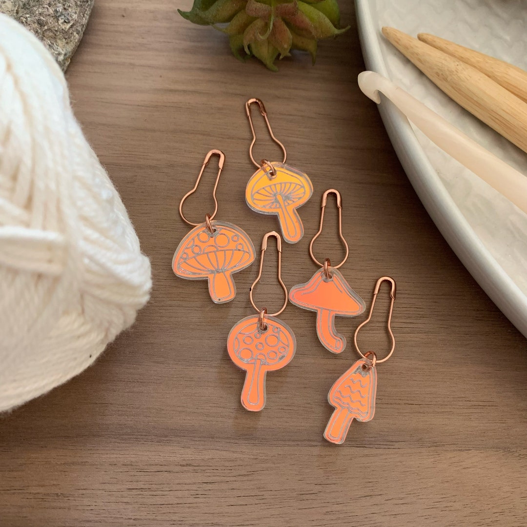 Mushroom Stitch Marker Set of 5 Etsy