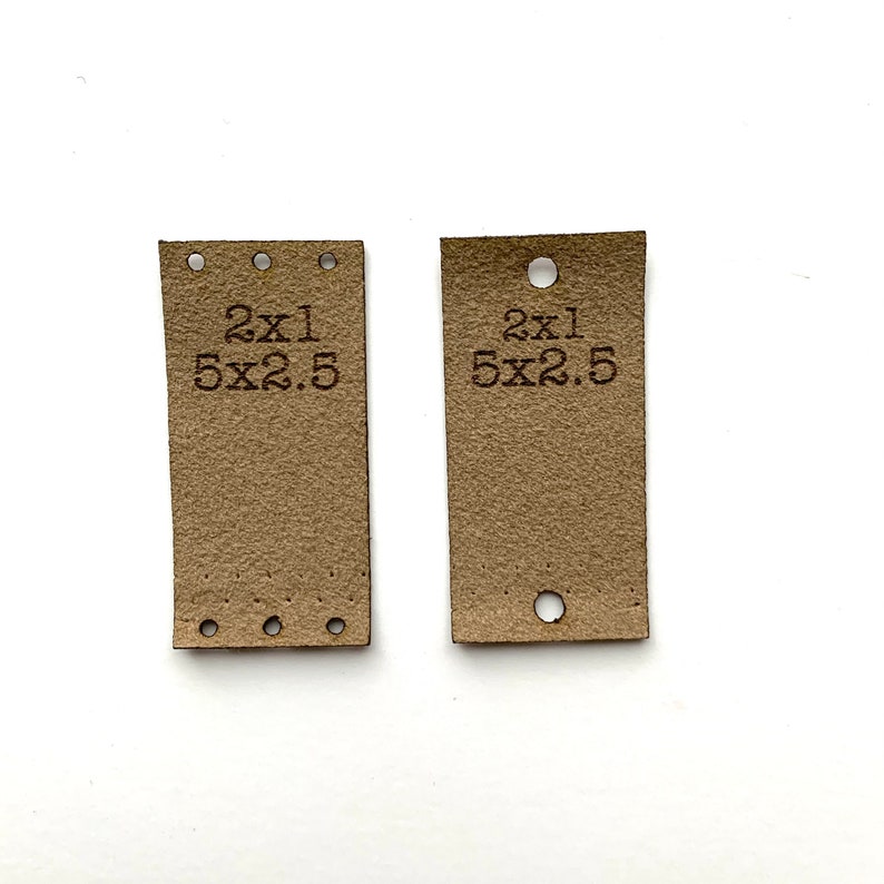 1x2 inch 2.5 x 5 cm custom lasered label ultrasuede knitting crochet sewing quilting label
