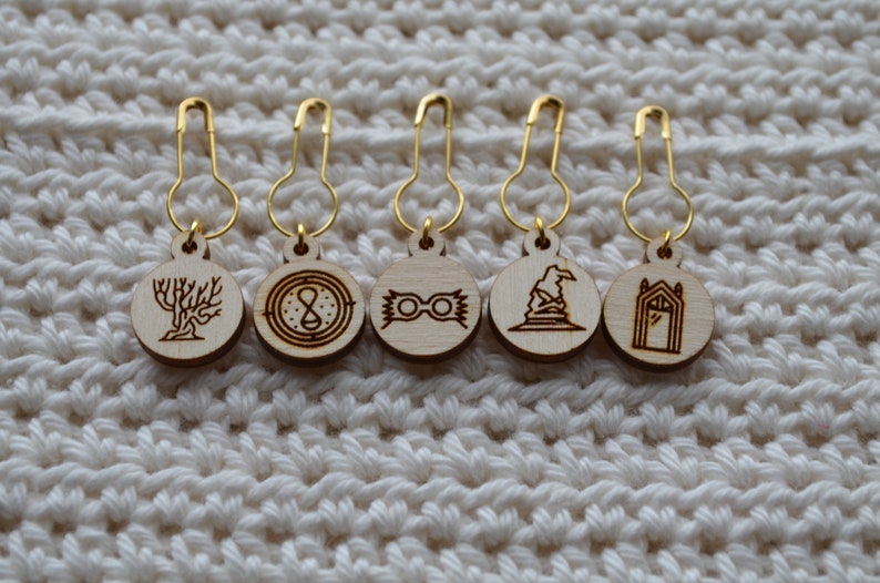 set of 10 knitting crochet wizarding stitch markers