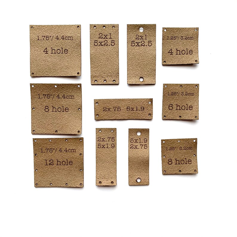 1x2 inch 2.5 x 5 cm custom lasered label ultrasuede knitting crochet sewing quilting label
