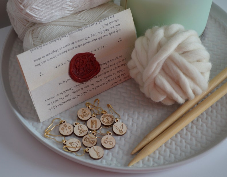set of 10 knitting crochet wizarding stitch markers
