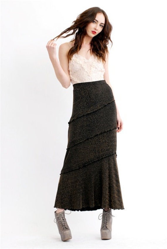 Vintage Metallic Maxi Skirt