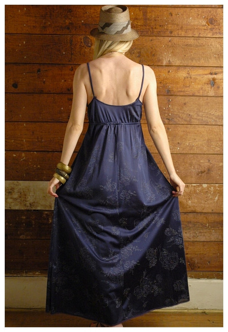 Navy Blue Maxi Slip Dress Etsy