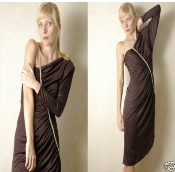 Off-Shoulder Asymmetrical Black Evening Dress