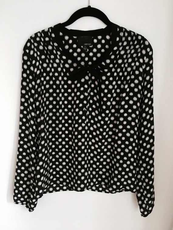 Silk Pussy Bow Dot Blouse