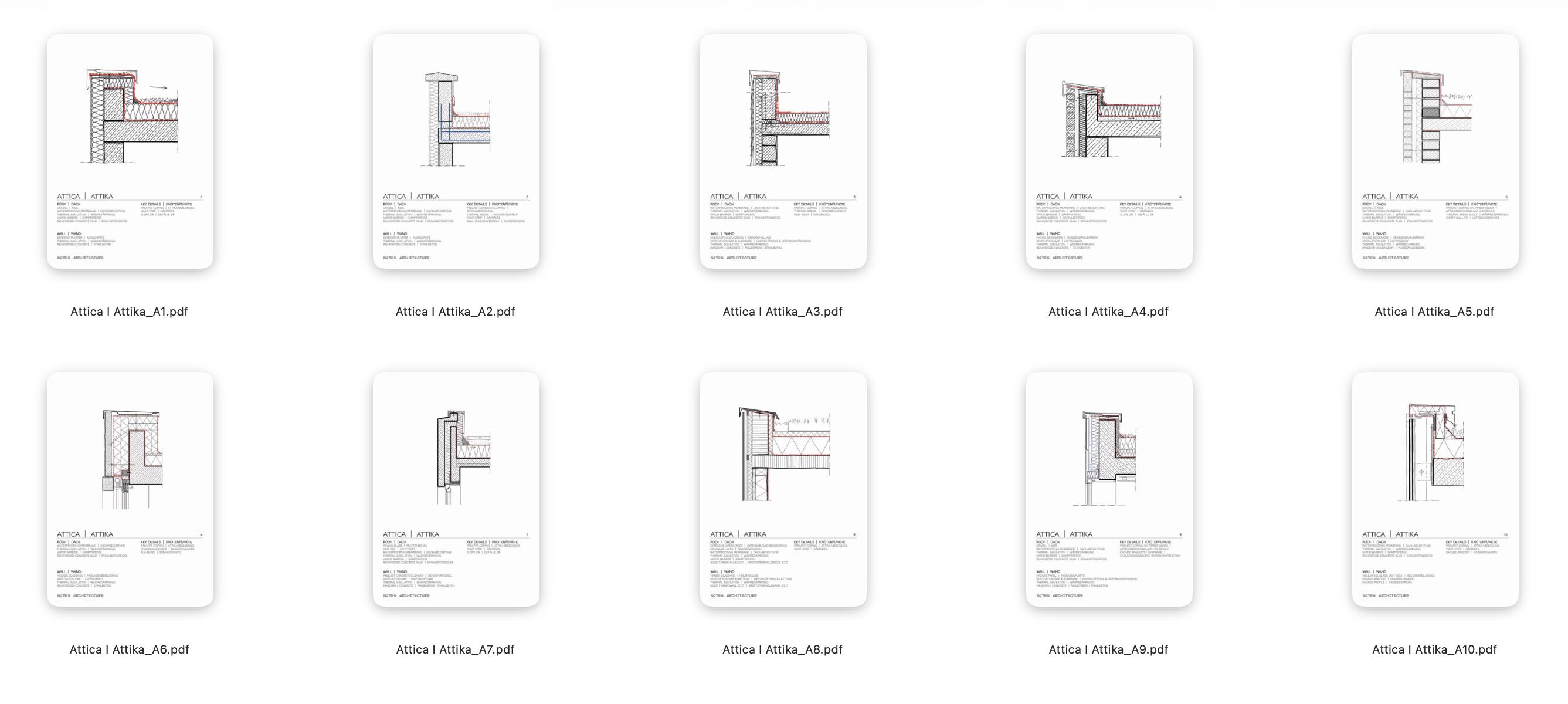 Architectural Detail Reference Set | 10 Typical Attica Details | High ...