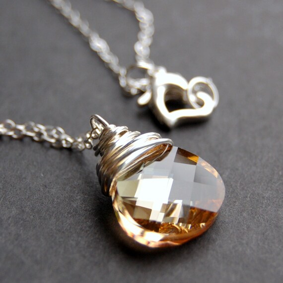 flat crystal necklace