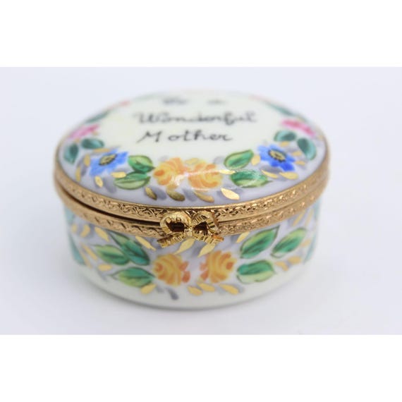 Rochard Limoges Trinket Box: Hand Painted Porcela… - image 1