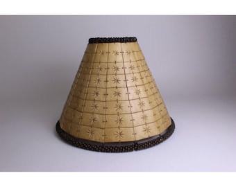 Vintage Bombay Company Palm Tree Lamp Shade Carved Beaded 1990s Replacement