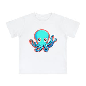 Cute Octopus Baby T-Shirt, Toddler Tee, Kids Shirt, Nautical Gift, Ocean Theme Baby Wear